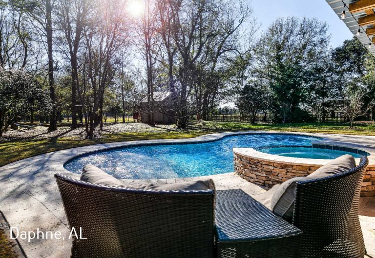 Pool Builders in Bay Minette, AL 7 Custom gunite pool construction by Southern Poolscapes near Bay Minette, AL