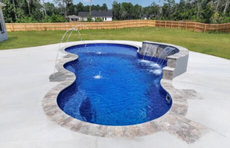 Mobile Pool Builders 7 — Southern Poolscapes Pool builders in Mobile, AL — Southern Poolscapes custom gunite pool with water features